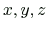 $ x,y,z$